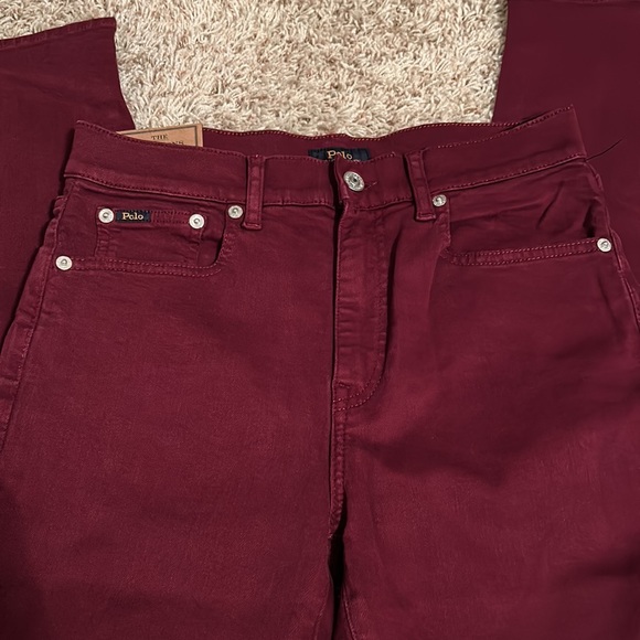 Polo Ralph Lauren - The Tompkins Skinny High Rise Ankle - Wine - Size 27 - Picture 3 of 3
